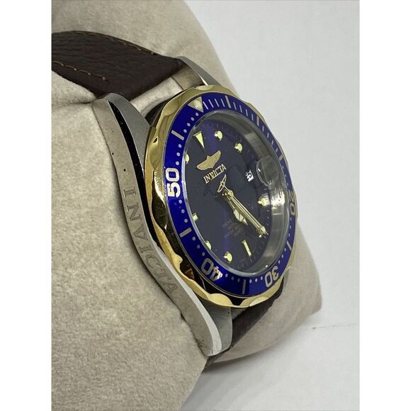 Invicta Pro Diver 8935 Men\'s Brown Leather Strap Analog Dial Quartz Watch EY148 main image 12